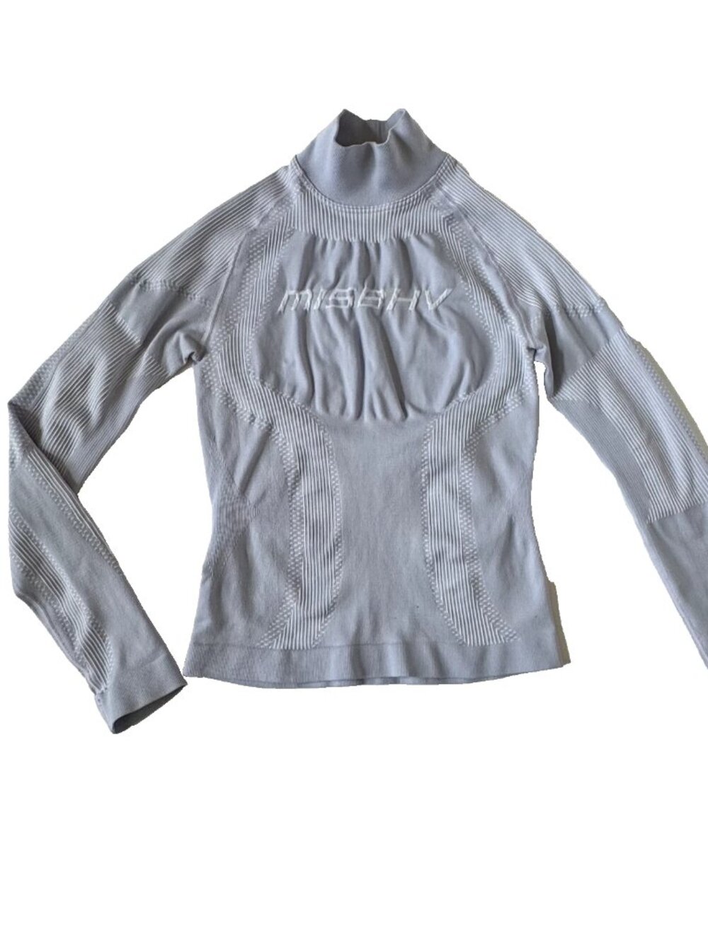 Misbhv Sport Womens XS/S Compressin Long Sleeve Shirt Top Blue Purple Geometric